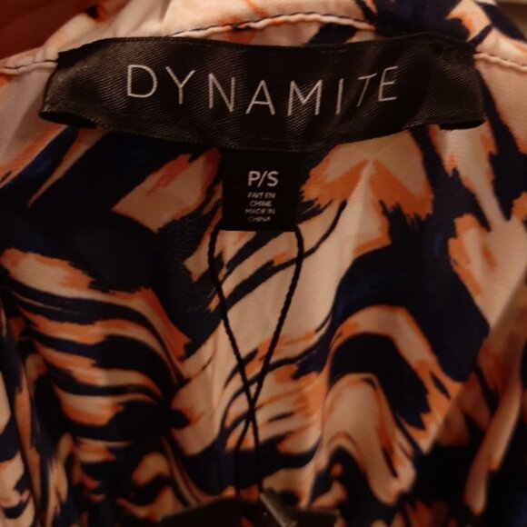 Dynamite Women's Maxi Dress - Navy and Cream - Picture 6 of 9